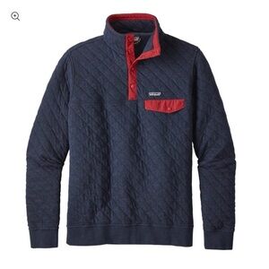 Patagonia Organic Cotton Quilt Snap-T Pullover Navy/Red Men’s M